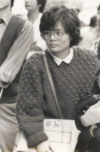 1987年於《自立晚報》當記者的陳翠蓮老師。（謝三泰攝）