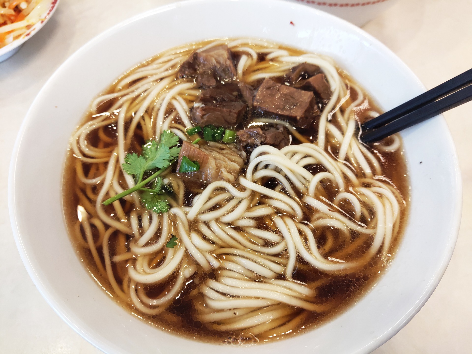Taiwanese beef noodles in soup